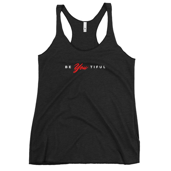 BeYOUtiful Racerback Tank (white letters)